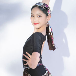 发带拉丁舞拉丁舞儿童专业国标舞比赛专用表演弹性头饰盘发图片色