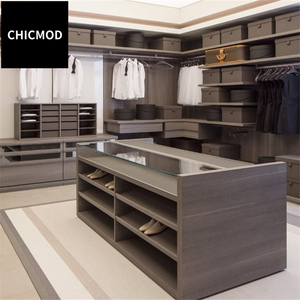 雅致摩登全屋定制衣柜卧室中岛柜大衣橱收纳柜衣帽间岛台巴勒莫