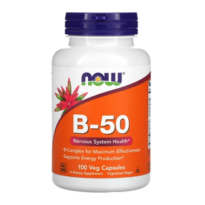 美国Now Foods 维生素B-50 复合维生素B族含烟酸叶酸肌醇胆碱胶囊