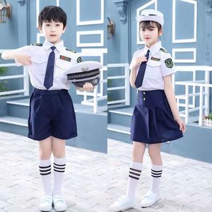 儿童小海军套装警察制服男女童演出服五一中小学生特种兵特警衣服