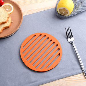 筷子语隔热垫防烫耐高温餐桌垫硅胶隔热垫餐厅圆形纯色餐垫餐盘垫