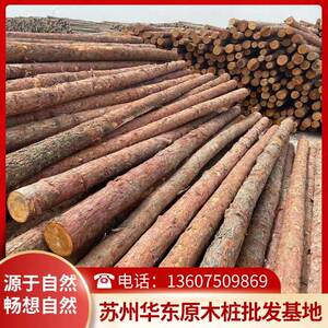 落叶松松木桩户外河道护坡杉木原木桩4米打桩木绿化支撑杆6米奥松