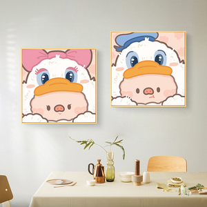 迪士尼gigi猪diy数字油画卡通可爱儿童卧室装饰画手工填色手绘画