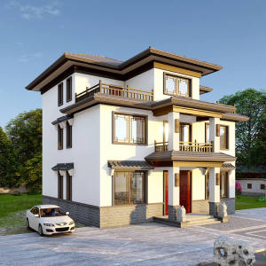 3149新中式三层仿古典传统中式别墅设计图纸农村自建房图纸150平