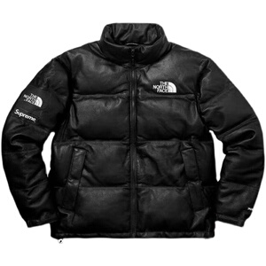 【官网正品】supreme tnf 北面联名羽绒服皮面加厚短款保暖男外套
