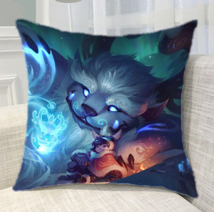 雪原双子努努抱枕沙发靠垫床头靠背礼物等皮肤定制