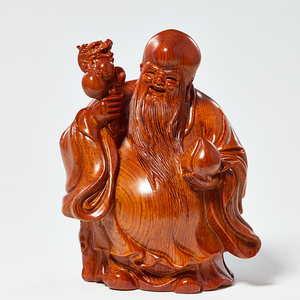 木雕老寿星公摆件实木雕刻寿仙翁红木雕刻生日祝寿贺寿送长辈礼品
