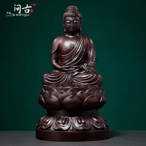 黑檀木雕药王菩萨佛像摆件药师佛大日如来实木释迦摩尼庙里供奉像