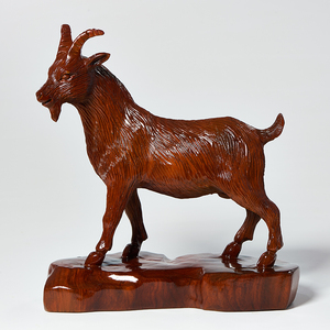 花梨木雕羊摆件实木十二生肖羊雕塑红木雕刻山羊家居客厅生日送礼