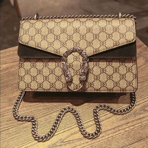 尚古驰正奢侈品专柜正品cucci真皮酷奇单肩链条斜跨酒神小方女包