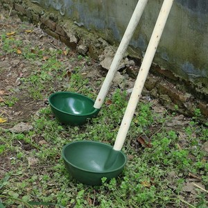 农用老式粪勺水舀水瓢种菜工具家用泼菜施肥塑料勺舀粪木柄浇水勺