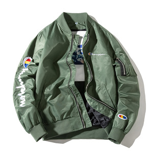 boy字母夹克男女情侣2022秋冬新款余文乐潮牌ma1飞行员刺绣外套