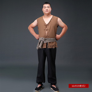 男款平民百姓村民农民小t贩工人演出服装清朝民国黄包车夫戏服