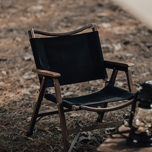 gooutspringhill户外精致露营黑胡桃木折叠椅便携折叠凳克米特椅