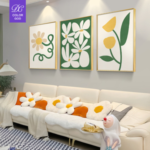奶油风客厅装饰画小清新花卉沙发背景墙面壁画北欧ins风餐厅挂画