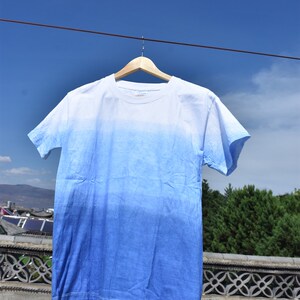 扎染t恤 d男女同款 大理白族手工扎染草木染蓝染 棉短袖