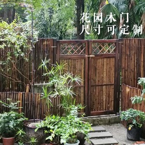 花园竹门庭院门户外竹围栏日式目隐机器设备遮挡防腐木门竹门