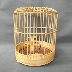 百灵鸟养笼圆竹制品鸟笼云雀小沙百灵笼鸟笼配件遛鸟精品鸟笼