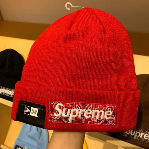 supreme腰果花冷帽针织帽山本耀司十字架冬季保暖毛线帽男女同款