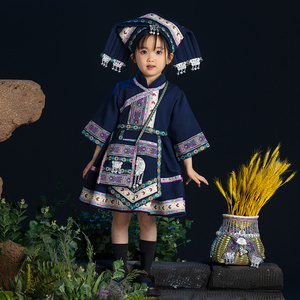 三月三壮族民族服装儿童广西少数民族女童服饰幼儿蓬蓬裙旅拍衣服