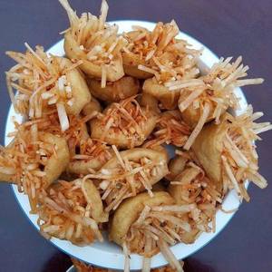 四川传统零食乐山夹丝犍为特产豆腐泡空心油炸豆腐卡卡儿 250g