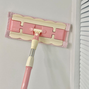 粉色懒人夹抹布平板拖把家用一拖净吸水旋转拖地地板卫生间免手洗