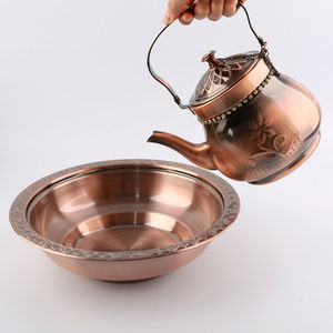 不锈钢洗手盆仪式典礼洗手壶2l铜色盆金属色盆壶组合新疆本地发货