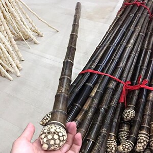 紫竹杆罗汉竹拐杖登山杖手杖爬山禅杖把玩女手杖拐棍送防滑套