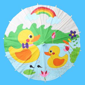 油纸伞diyzea材料儿手工制作绘玩画伞幼儿园装饰鸦创意涂具空白童