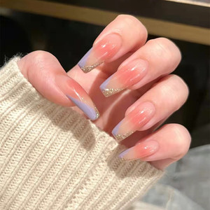 伍冰莹假指甲贴片成品腮红法式温柔新娘写真孕妇穿戴手工光疗甲