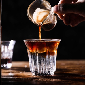 简约咖啡玻璃杯美式拿铁杯dirty咖啡杯耐热浓缩杯澳白杯冰冷萃杯