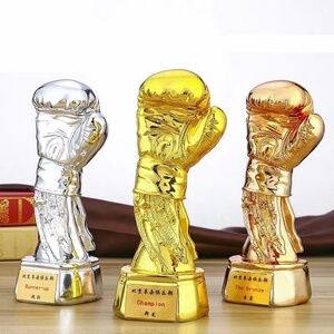 树脂摆件镀金拳击奖杯创意比赛搏击拳王奖杯定制拳迷纪念礼品批发