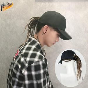 脏辫帽子假发一体男女非洲hiphop嘻哈发型师个性脏辫鸭舌帽头戴式