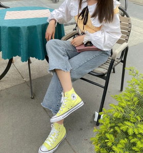 匡威旗舰店 allstar 柠檬黄男女高帮帆布鞋休闲百搭板鞋