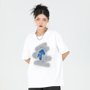 蘑菇圆圈字母印花ferbily潮牌原创男女同款宽松短袖潮流百搭t恤