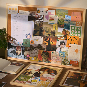 墙上挂式家用宿舍留言板桌面记事板网红背景墙图钉便签板告示板ins风