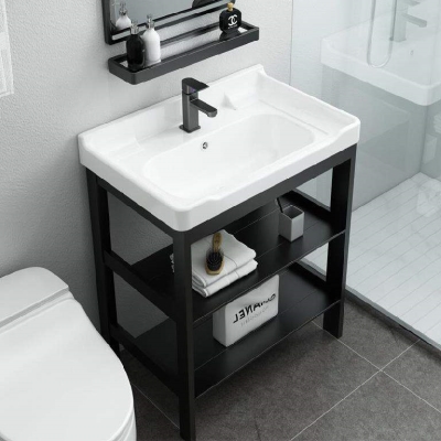 新洗澡家洗脸盆间用台式卫生间姿陶梳妆一子镜体盆洗手台面脸盆.