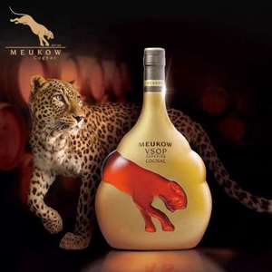 q法国原装进口meukow墨高金装vsop干邑白兰地1l豹子洋酒正品保障