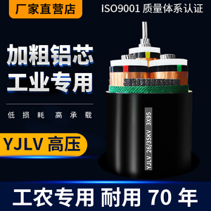 国标铝高压YJLV1/3芯15KV/35KV 70/90/120/185平方架空地埋电缆线