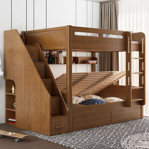 宜家官网正品上下床双层床高低床小户型子母床高箱实木儿童床上下