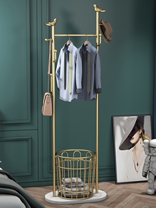 ikea/宜家轻奢立式进门挂衣架落地铁艺家用卧室衣帽架小型儿童衣