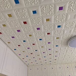 墙纸自粘3d立体墙贴客厅卧室电视背景墙天花板装饰吊顶屋顶房贴纸