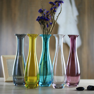 鸭嘴花瓶彩色玻璃透明现代小清新现代单支创意时尚玫瑰插花小花瓶