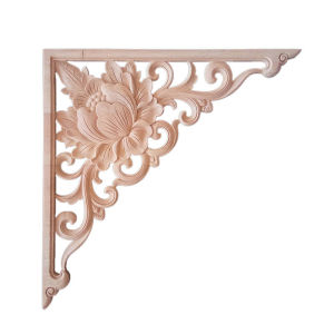 东阳木雕花欧式角花中式仿古装修实木线条镂空贴花吊顶枪角梁托