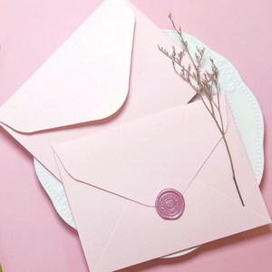 简约可爱樱花粉信封信纸火漆贴套装表白婚礼情书送闺蜜送情人