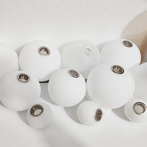 G9圆球形吊灯玻璃灯罩透明奶白琥珀色魔豆灯具配件外壳罩厂家直销