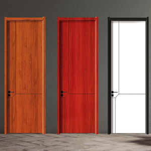 新款黑色描线平板生态门 灰色款现代简约定制实木复合无漆平开门