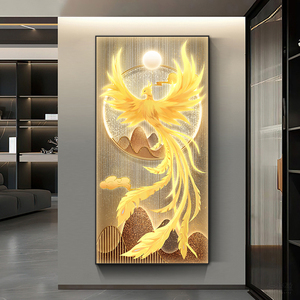 5d钻石画满钻新款客厅凤凰招财2024点钻十字绣钻石绣玄关过道轻奢