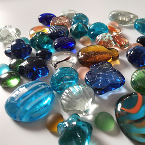 儿童玩具七彩色水晶玻璃球扁散珠五彩鹅卵石头子鱼缸造景装饰弹珠