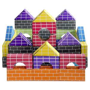 儿童仿真纸砖积木幼儿园建构区材料搭建纸盒玩具diy纸壳砖块大班